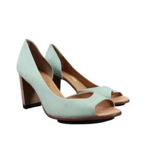 Masiero Shoes Women 8 Pump Classic Fashion Platform D'orsay Leather Blue Slip On